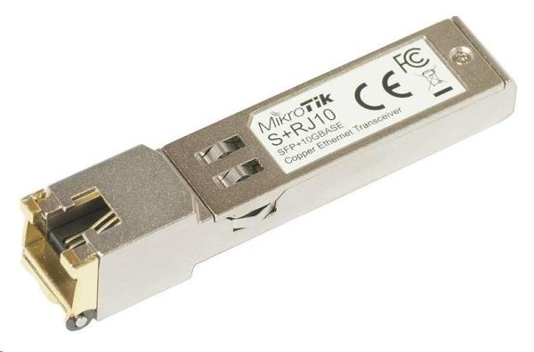 MikroTik SFP+ na metalický konvertor 10M/ 100M/ 1G/ 2.5G/ 5G/ 10G,  RJ-45,  do 200 m