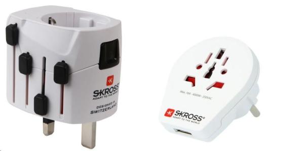 Cestovný adaptér SKROSS PRO World & USB,  max. 6, 3A,  uzemnené,  vrátane. univerzálne nabíjačky USB pre celý svet