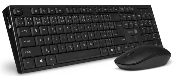 CONNECT IT Combo bezdrôtová čierna klávesnica + myš,  CZ + SK rozloženie