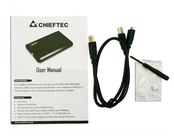 Externý rám CHIEFTEC pre SATA HDD/ SSD 2, 5",  USB3.5