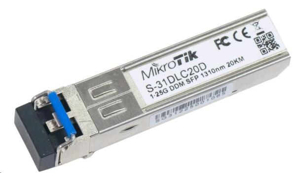 Mikrotik SFP (miniGBIC) modul S-31DLC20D,  SM,  20km,  1.25G