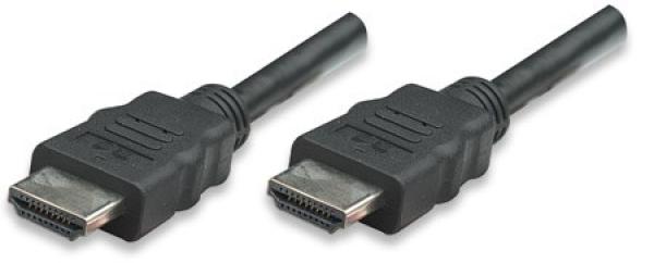 MANHATTAN HDMI kábel s Ethernetom,  HEC,  ARC,  3D,  4K,  tienený,  15 m,  čierny
