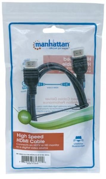 MANHATTAN Nástenný vysokorýchlostný kábel CL3 HDMI s Ethernetom,  HEC,  ARC,  3D,  4K,  tienený,  1 m,  čierny5