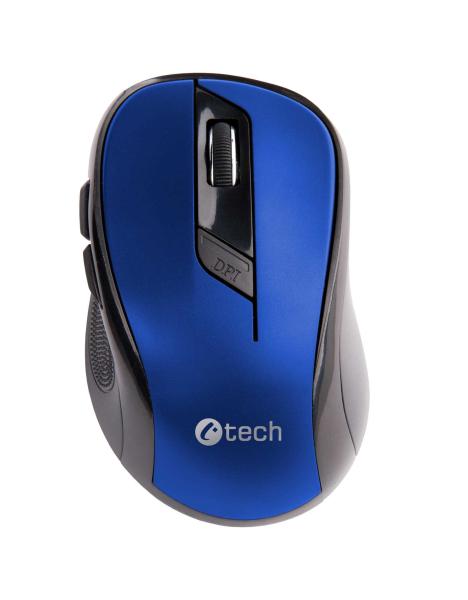 C-TECH Mouse WLM-02,  čierno-modrá,  bezdrôtová,  1600DPI,  6 tlačidiel,  USB nano prijímač1