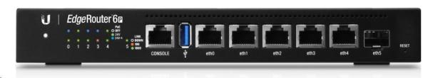 UBNT EdgeMAX EdgeRouter 6 PoE [1GHz štvorjadrový CPU,  1GB RAM,  PoE,  EdgeOS,  5 gigabitových portov + 1xSFP slot,  bez ven