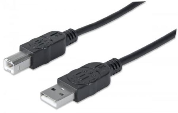MANHATTAN USB kábel 2.0 Kábel A-B 1, 8 m,  čierny