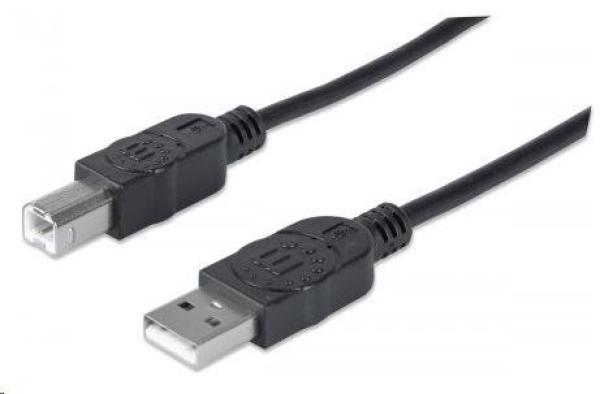 MANHATTAN vysokorýchlostný kábel USB pre zariadenia,  samec typu A na samec typu B,  0, 5 m,  čierny