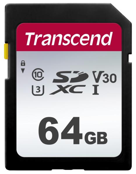 Karta TRANSCEND SDXC 64GB 300S, UHS-I U3 V10 (R:100/ W:25 MB/ s)