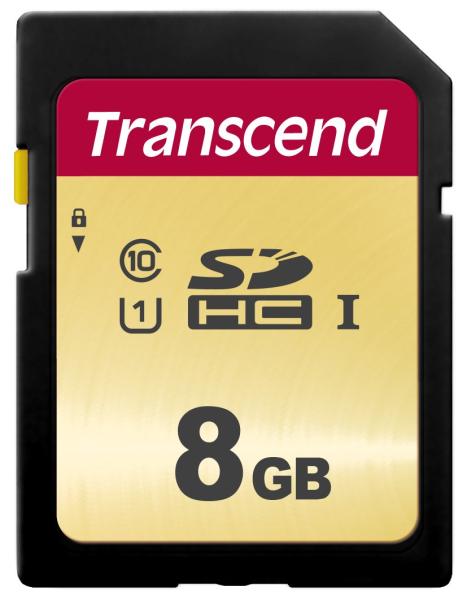 Karta TRANSCEND SDHC 8GB 500S,  UHS-I U1 (R:95/ W:20 MB/ s)