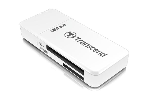 Čítačka kariet TRANSCEND F5, USB 3.0, biela