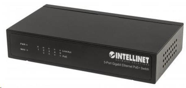 Intellinet 5-portový gigabitový PoE switch,  4x GbE PoE+,  1x GbE,  PoE 60W,  bez ventilátora1