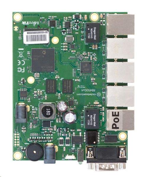 MikroTik RouterBOARD RB450Gx4,  štvorjadrový procesor ARM 716MHz,  1GB RAM,  5x LAN,  vrátane. Licencia L5