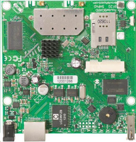 MikroTik RouterBOARD RB912UAG-2HPnD,  600MHz CPU,  64MB RAM,  1x LAN,  integ. 2.4GHz Wi-Fi,  vrátane. Licencia L4