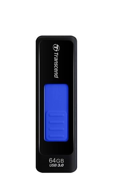 TRANSCEND Flash disk 64GB JetFlash®760,  USB 3.0 (R:80/ W:25 MB/ s) čierna/ tmavomodrá