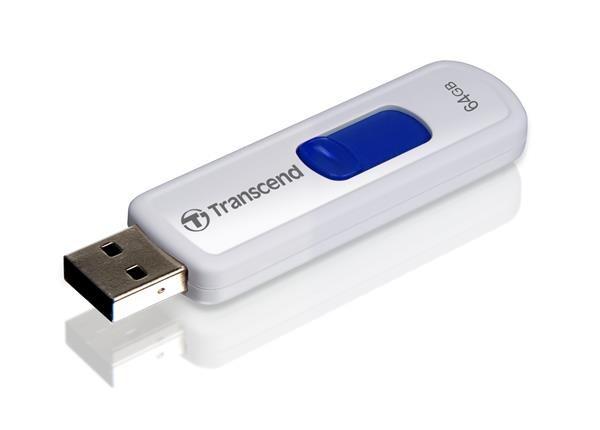 TRANSCEND Flash disk 64GB JetFlash®530,  USB 2.0 (R:16/ W:6 MB/ s) biela/ modrá kráľovská2