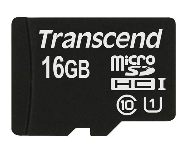 Karta TRANSCEND MicroSDHC 16GB Premium,  Class 10 UHS-I 300x,  bez adaptéra