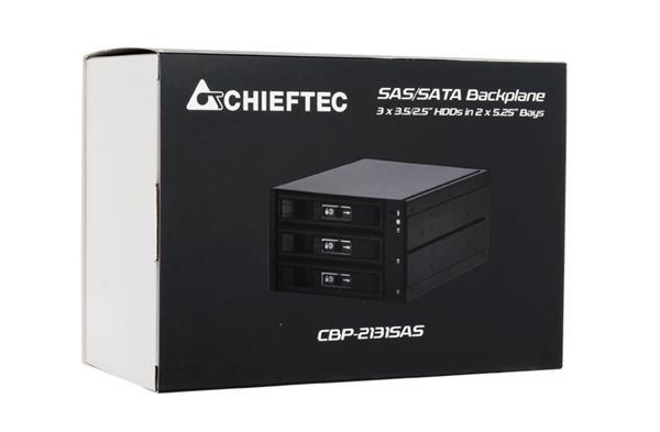 CHIEFTEC SATA/ SAS Backplane CBP-2131SAS,  2 x 5.25" pozície pre 3 pevné disky SAS/ S-ATA,  Hot-Swap,  celohliníkové6