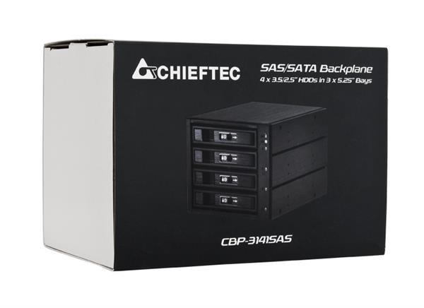 CHIEFTEC SATA/ SAS Backplane CBP-3141SAS,  3 x 5.25" pozície pre 4 pevné disky SAS/ S-ATA,  Hot-Swap,  celohliníkové3