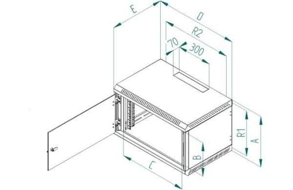 19" jednodielny rack TRITON 9U/600 mm3