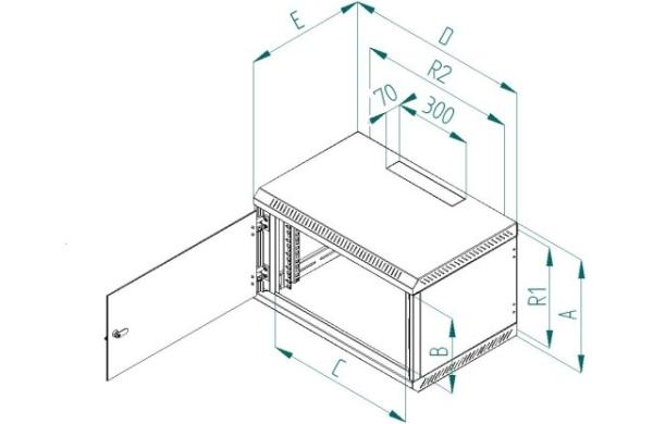 19" jednodielny rack TRITON 9U/ 600 mm0