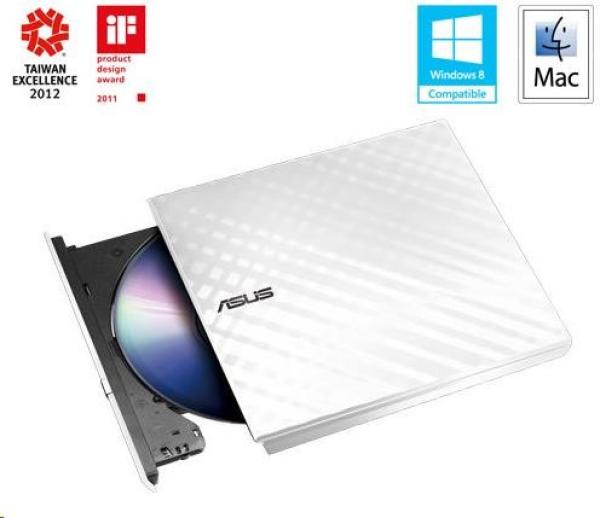 ASUS DVD Writer SDRW-08D2S-U LITE/ WHITE,  externá štíhla DVD-RW,  biela,  USB