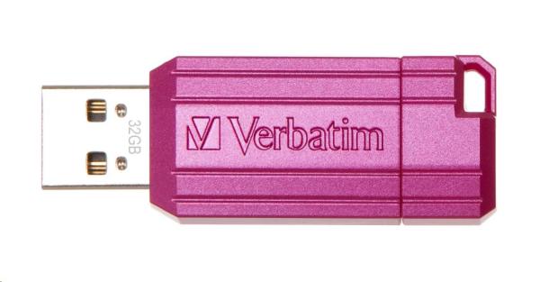 VERBATIM Flash disk 32 GB Hi-Speed Store "n" Go,  Pinstripe,  USB 2.0,  Horúco ružová