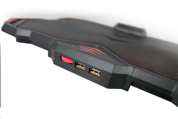 Chladiaca podložka C-TECH Zephyros NTB (GCP-01R),  nenáročné hranie,  17, 3",  červené podsvietenie,  regulácia rýchlosti4
