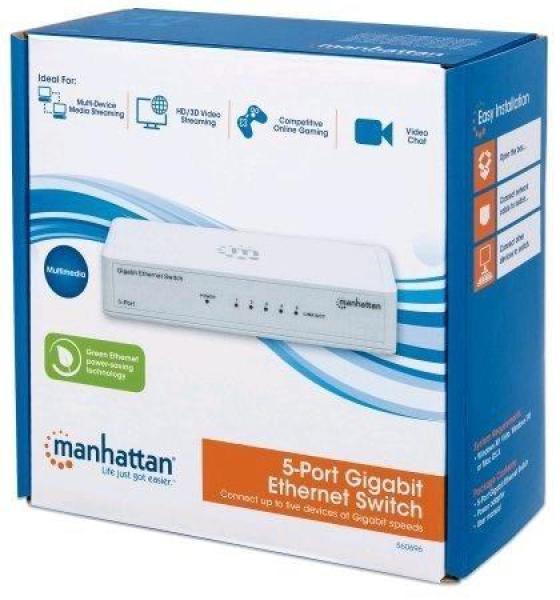 MANHATTAN 5-portový gigabitový ethernetový prepínač,  5xRJ45 10/ 100/ 1000 Mbps porty2