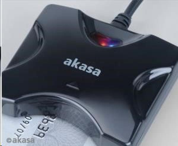Čítačka kariet AKASA AK-CR-03BKV2 externá,  USB 2.0,  podpora elektronického preukazu a karty SMART,  čierna0