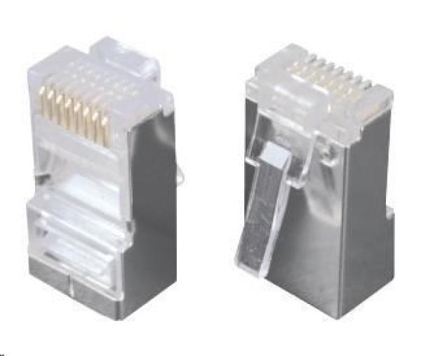Solarix RJ45 konektor CAT5E STP 8p8c tienený,  neohnutý na kábli /  100 ks KRJS45/ 5SLD