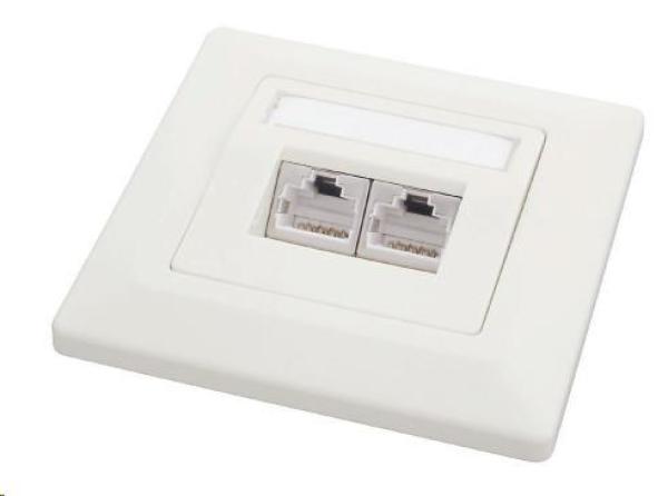 Solarix Zásuvka CAT5E STP 2 x RJ45 pod omietku biela SX9-2-5E-STP-WH