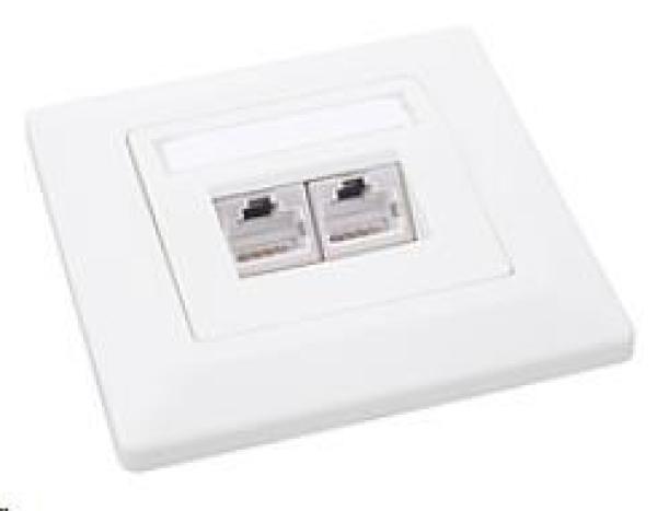 Solarix Zásuvka CAT6 STP 2 x RJ45 pod omietku biela SX9-2-6-STP-WH