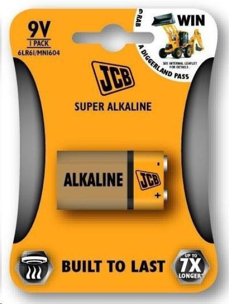 JCB SUPER alkalická baterie 6LR61/9V, blistr 1 ks