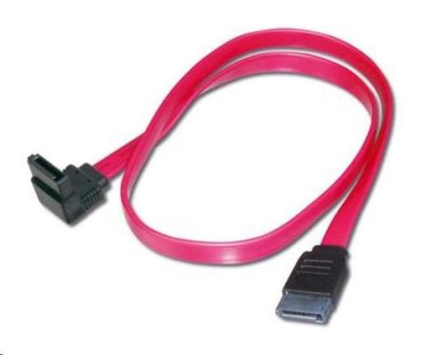 PREMIUMCORD SATA kábel 0, 5m 1x90°+1x priamy konektor