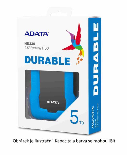 Externý pevný disk ADATA 4TB 2, 5" USB 3.1 HD330,  BLACK COLOR BOX,  čierna (guma,  odolná voči nárazom)4