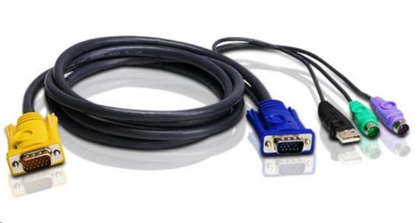 Kombinovaný kábel ATEN KVM k CS-82U, 84U, CL-5808,  5816 USB + PS/ 2,  3 m