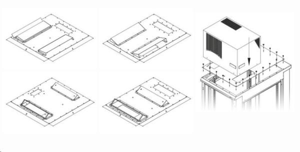 Montážna redukcia TRITON pre klimatizáciu X1 a X2 pre hĺbku skrine 600 x 1000 mm,  čierna