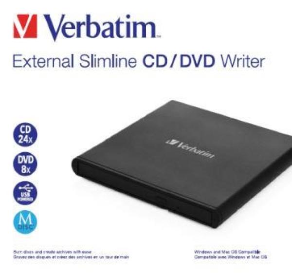 VERBATIM Slimline CD/ DVD Writer USB externá mechanika - bez NERO