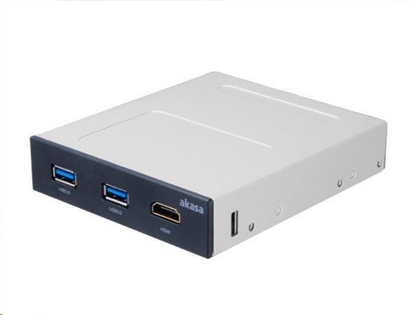 AKASA USB HUB,  predný panel pre VR do 3.5",  2x USB 3.0,  HDMI,  interné