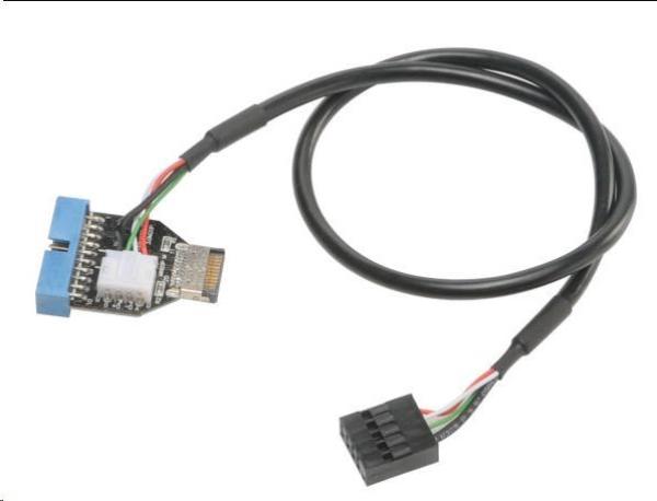 Adaptér AKASA MB interný,  USB 3.1 interný konektor pre USB 3.1 19-pinový kábel Gen1,  40 cm