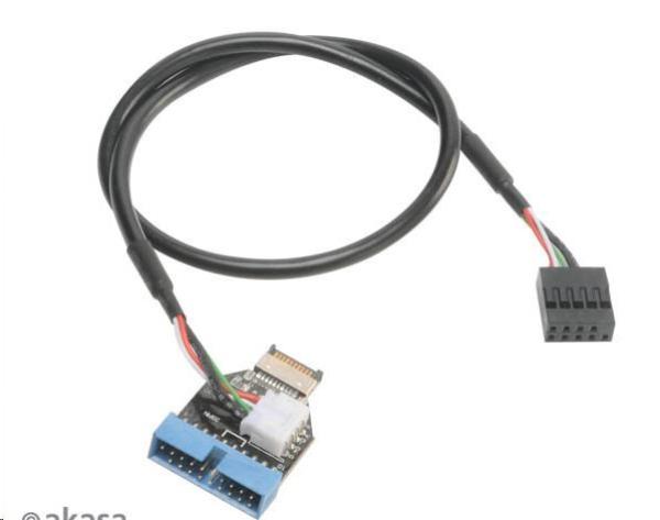 Adaptér AKASA MB interný,  USB 3.1 interný konektor pre USB 3.1 19-pinový kábel Gen1,  40 cm1