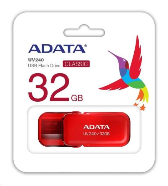 ADATA Flash disk 32GB UV240,  USB 2.0 Dash Drive,  červená3