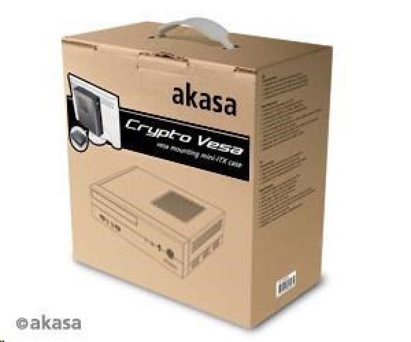 AKASA case Crypto VESA, MiniITX, čierna + 80W AC adaptér11