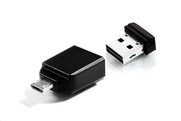 VERBATIM Flash disk 32 GB Store &quot;n&quot; Stay Nano + adaptér micro USB OTG,  USB 2.0,  čierna8