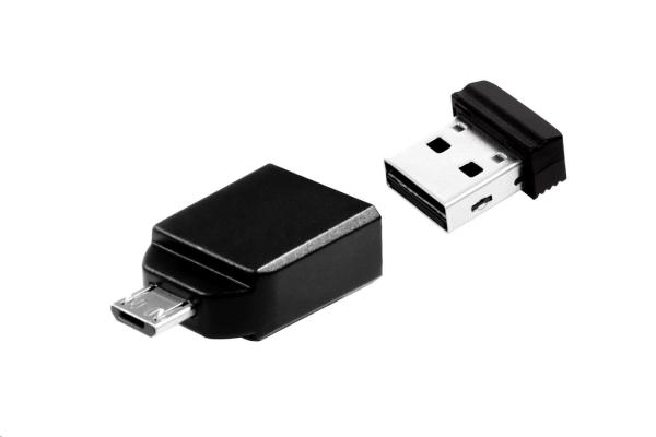 VERBATIM Flash disk 32 GB Store &quot;n&quot; Stay Nano + adaptér micro USB OTG,  USB 2.0,  čierna1