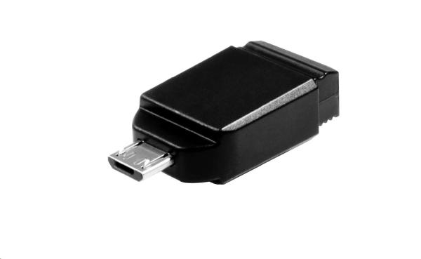 VERBATIM Flash disk 32 GB Store &quot;n&quot; Stay Nano + adaptér micro USB OTG,  USB 2.0,  čierna2