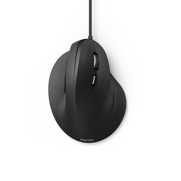 <p>Vertikálna ergonomická káblová myš Hama EMC-500, 6 tlačidiel, čierna</p>5