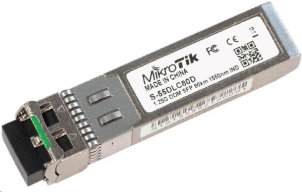 Mikrotik SFP (miniGBIC) modul S-55DLC80D,  SM,  80km,  1.25G,  1550 nm,  LC duplex