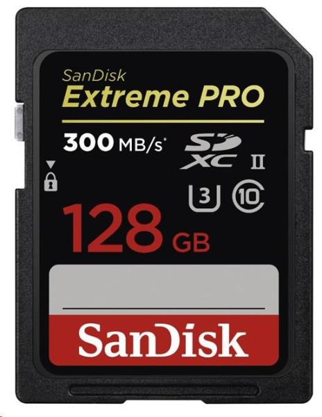 Karta SanDisk SDXC 128 GB Extreme Pro (300 MB/ s UHS-II)