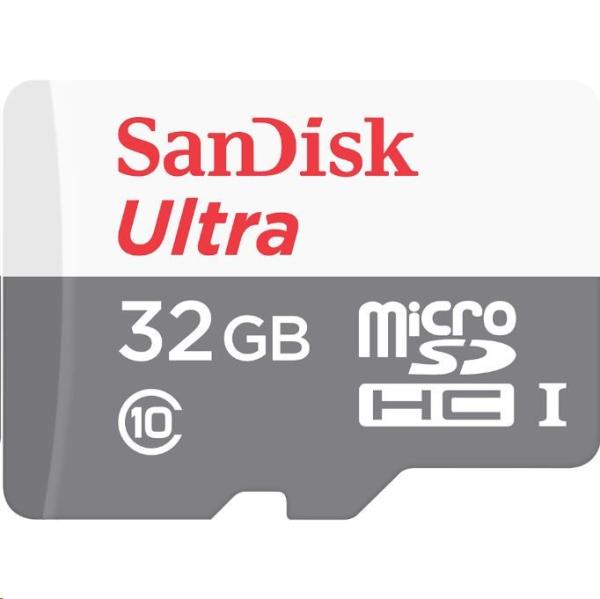 Karta SanDisk MicroSDHC 32 GB Ultra (80 MB/ s,  trieda 10 - balenie pre tablety,  Android) + adaptér